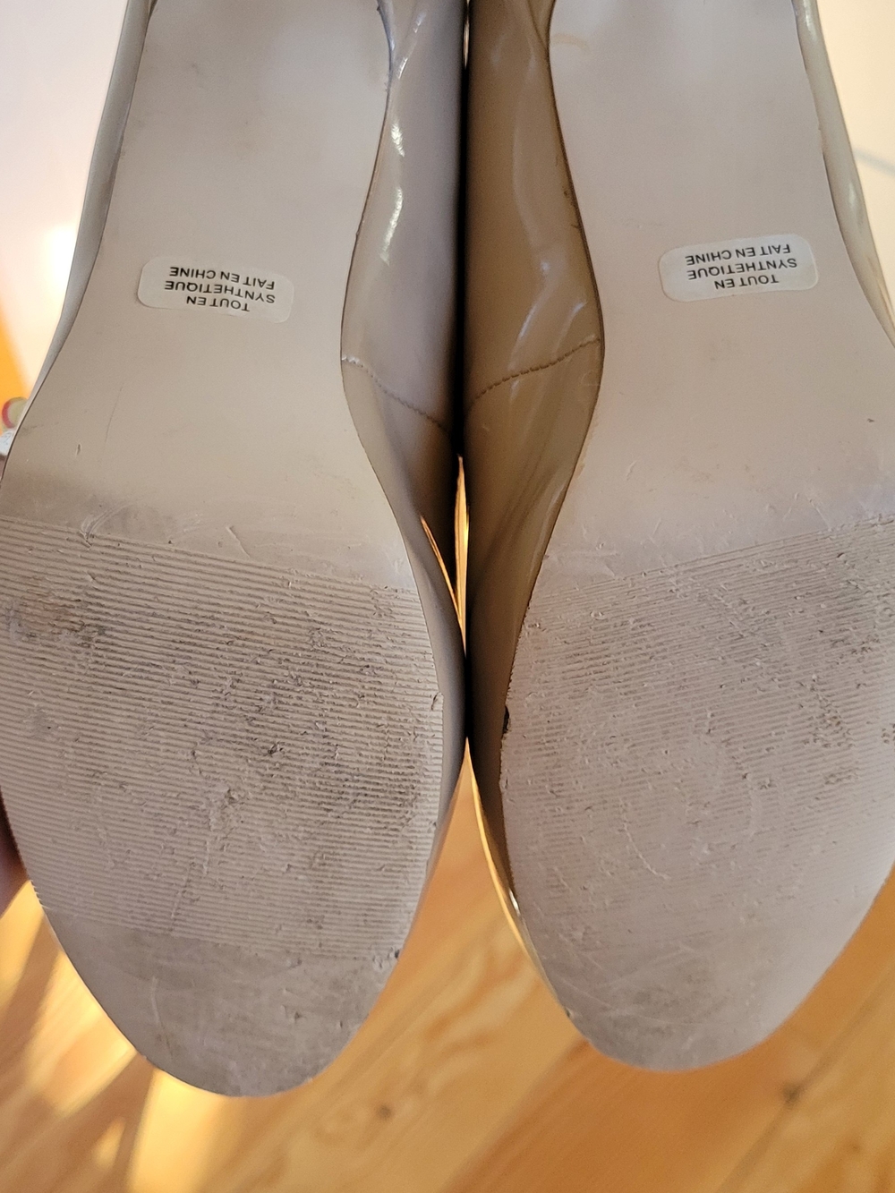 Madden Girl "Getta" Nude Patent Platform Pumps - Picture 7 of 8